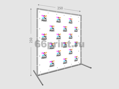 заказать печать Пресс волл 250х250 см. (конструкция + баннер с печатью 720 dpi)