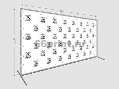 заказать печать Пресс волл 350х600 см. (конструкция + баннер с печатью 720 dpi)